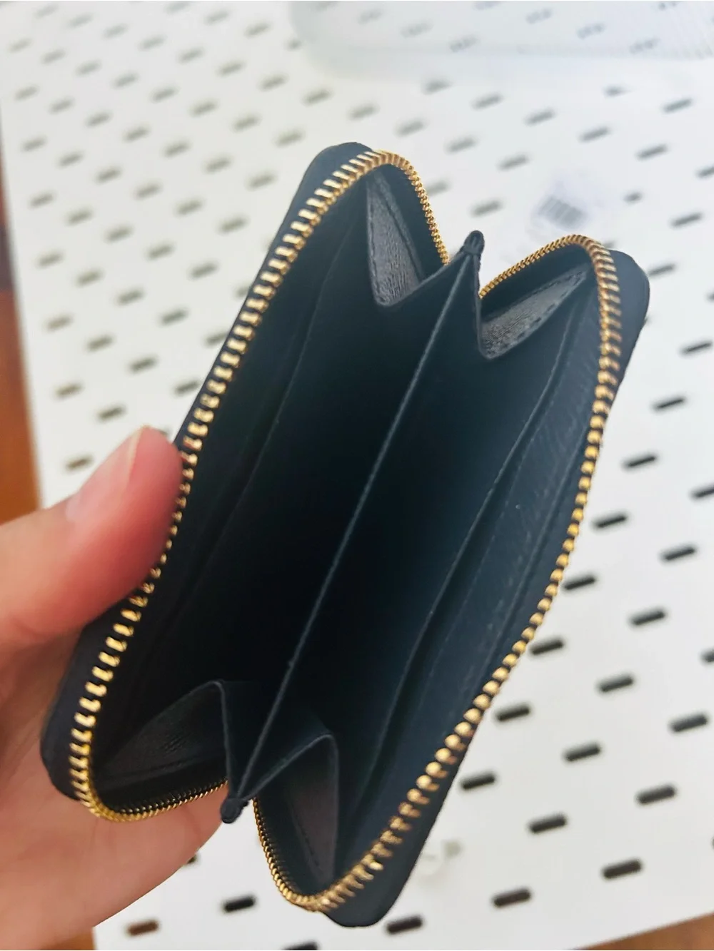 Coach Navy BLUE Textured Zip Card